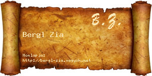 Bergl Zia névjegykártya